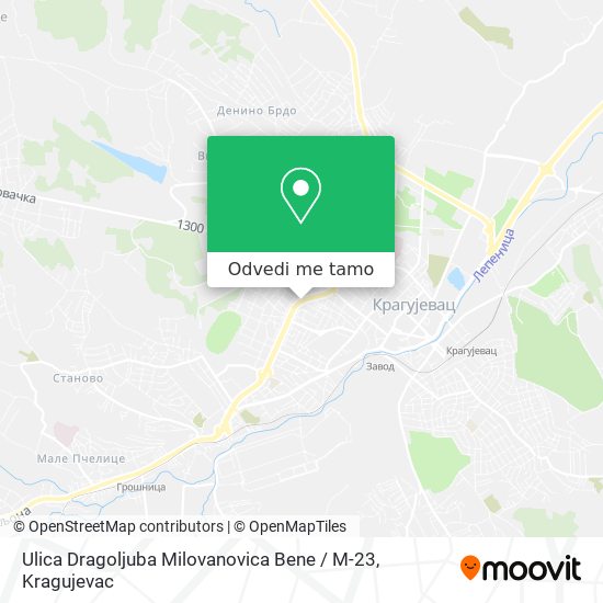 Ulica Dragoljuba Milovanovica Bene / M-23 mapa