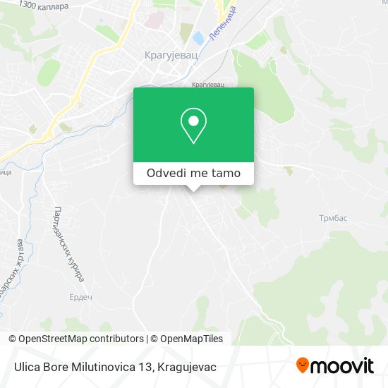 Ulica Bore Milutinovica 13 mapa