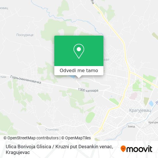 Ulica Borivoja Glisica / Kruzni put Desankin venac mapa