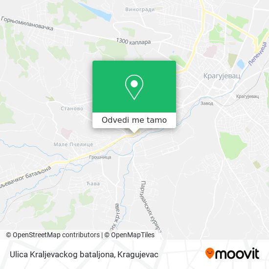 Ulica Kraljevackog bataljona mapa