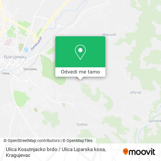 Ulica Kosutnjacko brdo / Ulica Liparska kosa mapa