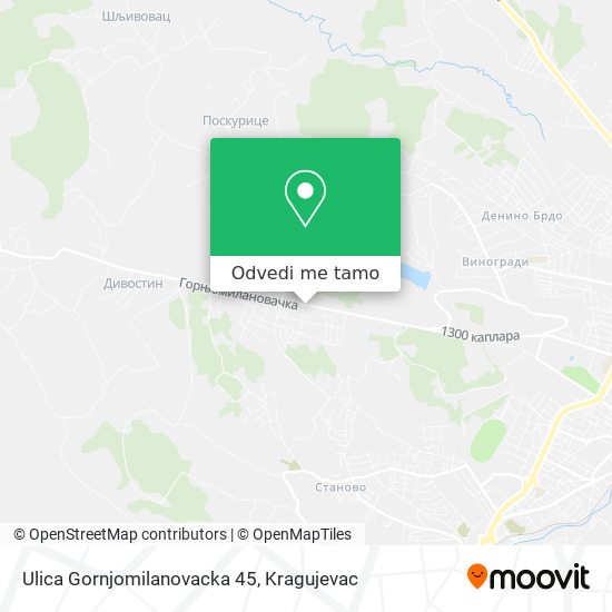 Ulica Gornjomilanovacka 45 mapa
