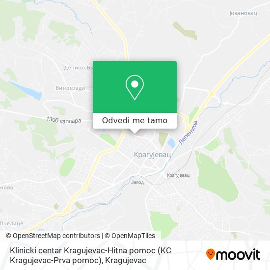 Klinicki centar Kragujevac-Hitna pomoc (KC Kragujevac-Prva pomoc) mapa