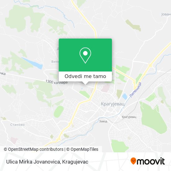 Ulica Mirka Jovanovica mapa