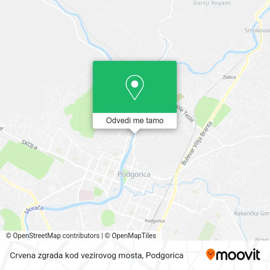 Crvena zgrada kod vezirovog mosta mapa