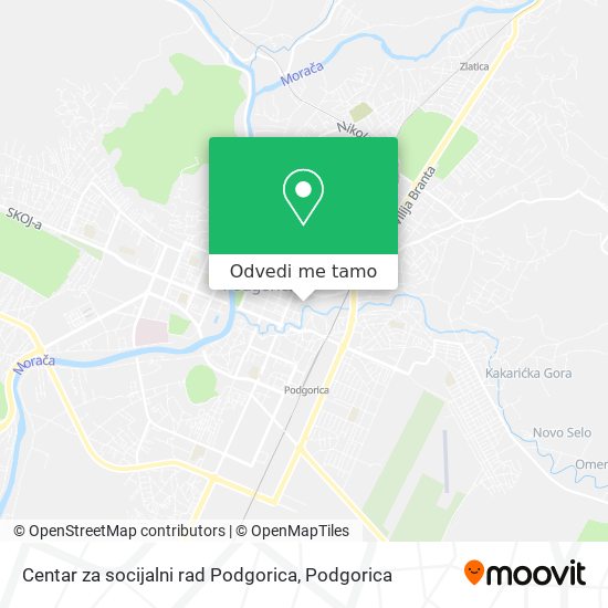 Centar za socijalni rad Podgorica mapa