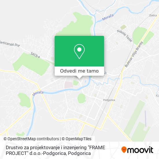 Drustvo za projektovanje i inzenjering "FRAME PROJECT" d.o.o.-Podgorica mapa