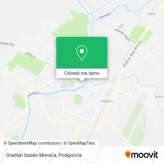 Gradski bazen Morača mapa