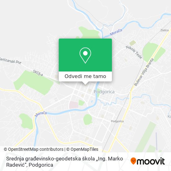 Srednja građevinsko-geodetska škola „Ing. Marko Radević“ mapa