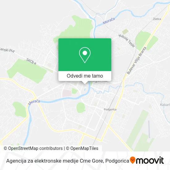 Agencija za elektronske medije Crne Gore mapa