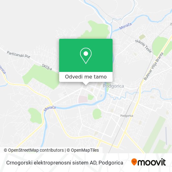 Crnogorski elektroprenosni sistem AD mapa