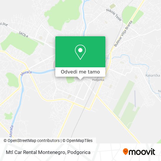Mtl Car Rental Montenegro mapa