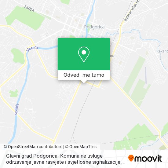 Glavni grad Podgorica- Komunalne usluge- odrzavanje javne rasvjete i svjetlosne signalizacije mapa