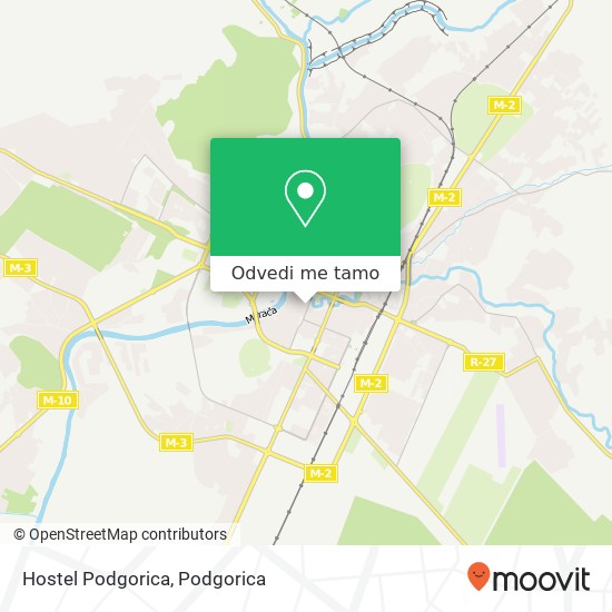 Hostel Podgorica mapa