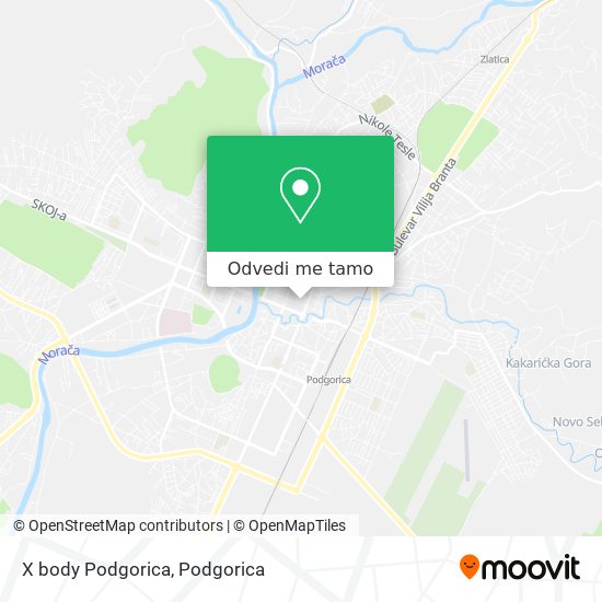 X body Podgorica mapa