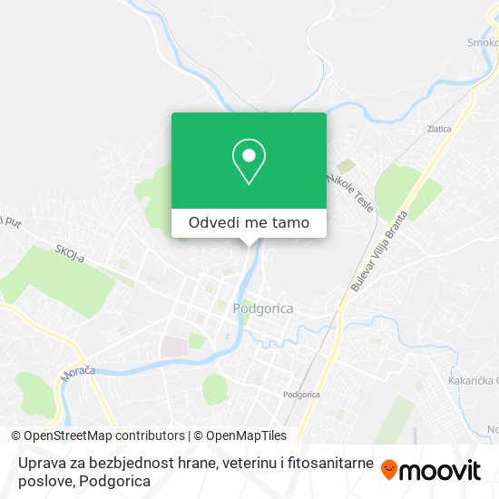 Uprava za bezbjednost hrane, veterinu i fitosanitarne poslove mapa