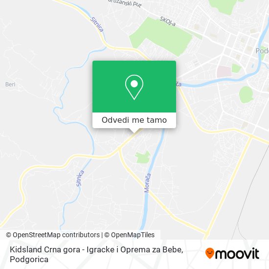 Kidsland Crna gora - Igracke i Oprema za Bebe mapa