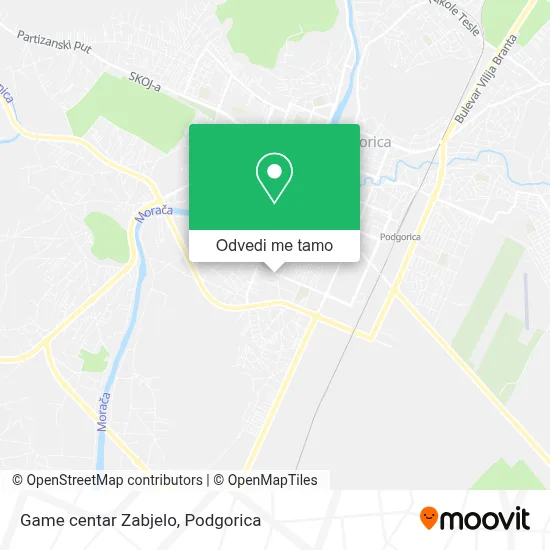 Game centar Zabjelo mapa