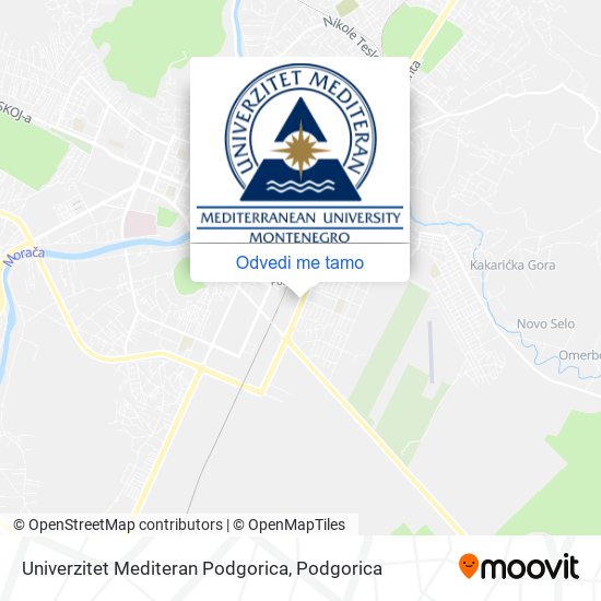 Univerzitet Mediteran Podgorica mapa