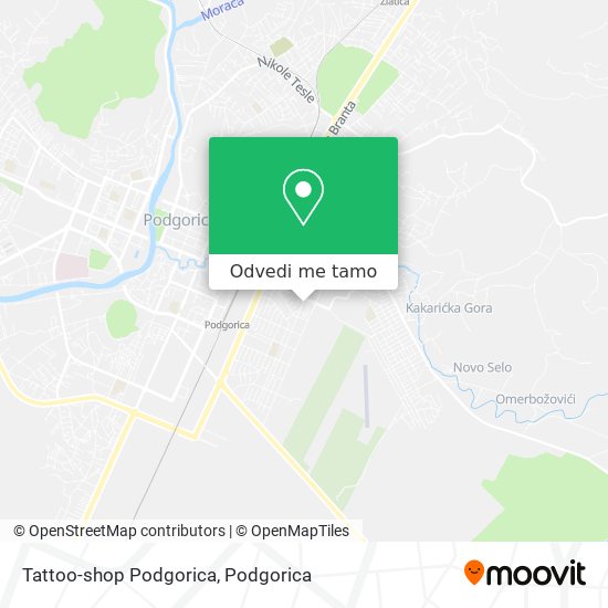 Tattoo-shop Podgorica mapa