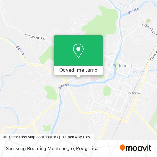 Samsung Roaming Montenegro mapa