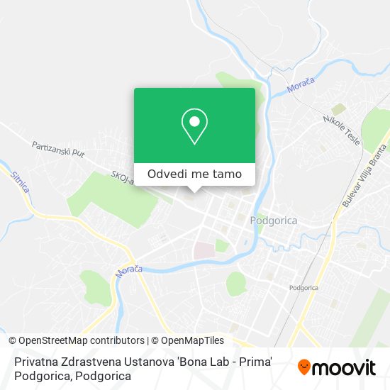 Privatna Zdrastvena Ustanova 'Bona Lab - Prima' Podgorica mapa