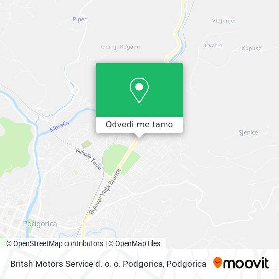 Britsh Motors Service d. o. o. Podgorica mapa
