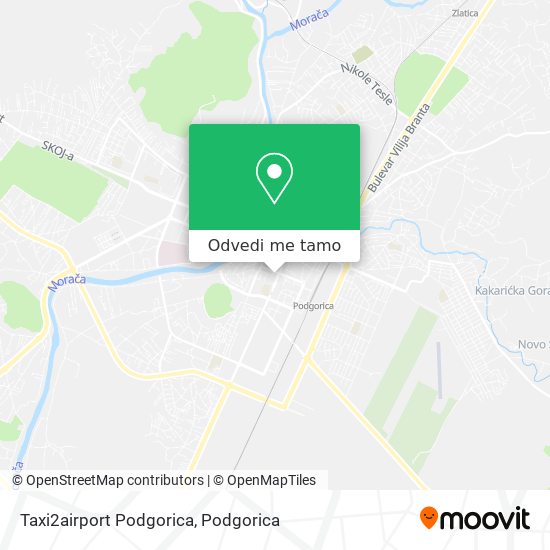 Taxi2airport Podgorica mapa