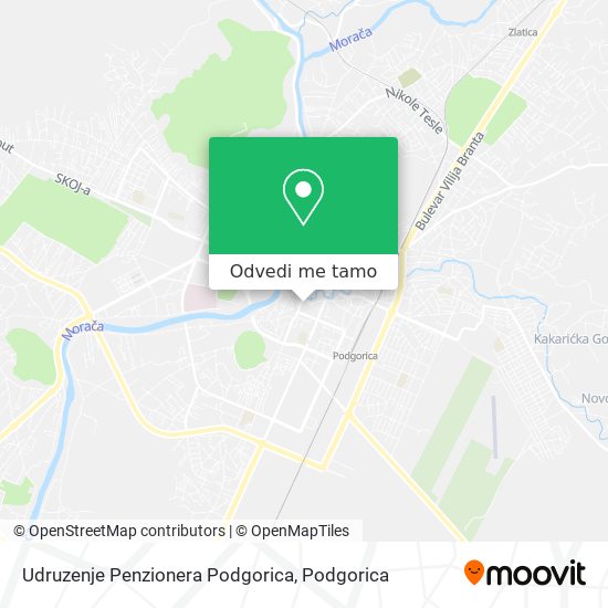 Udruzenje Penzionera Podgorica mapa