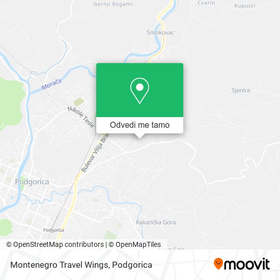 Montenegro Travel Wings mapa