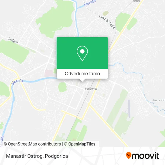 Manastir Ostrog mapa