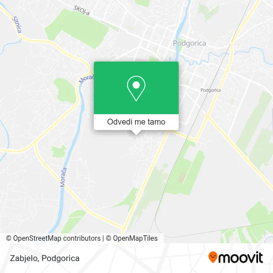 Zabjelo mapa