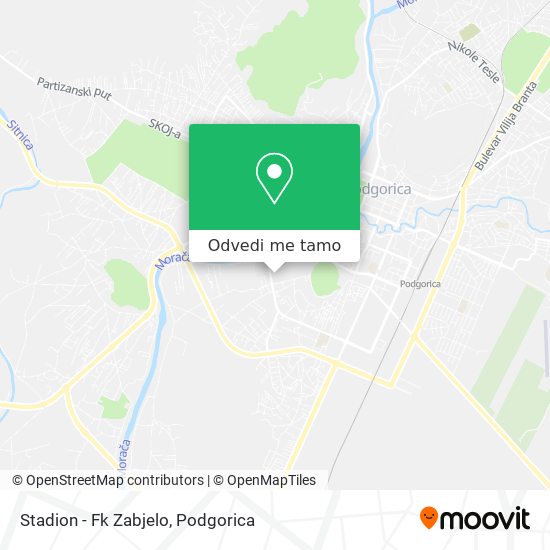 Stadion - Fk Zabjelo mapa