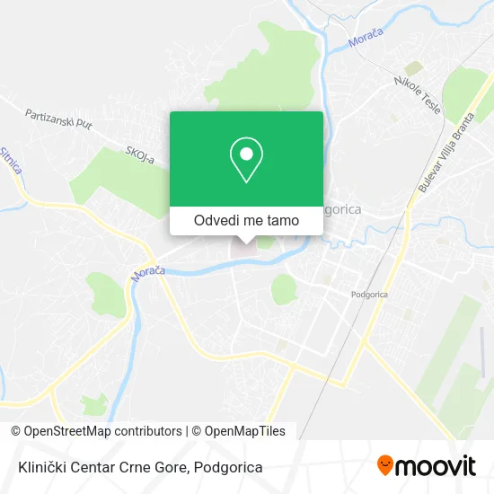 Klinički Centar Crne Gore mapa