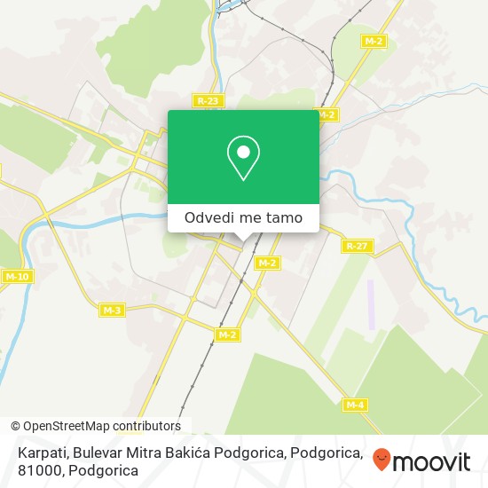 Karpati, Bulevar Mitra Bakića Podgorica, Podgorica, 81000 mapa