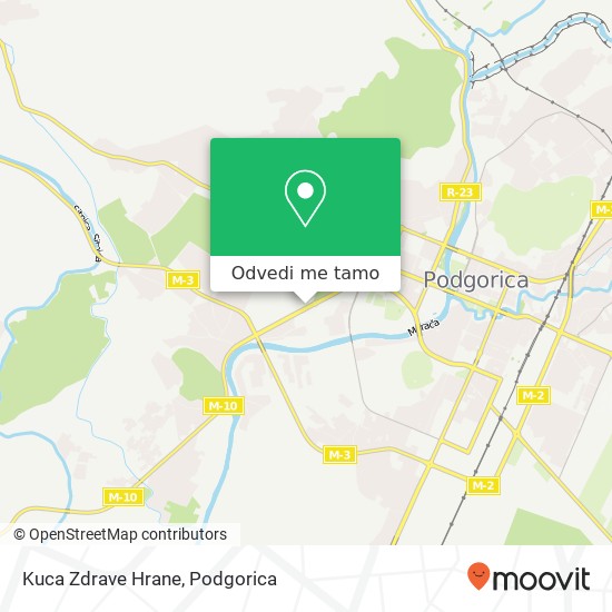 Kuca Zdrave Hrane, Ulica Cetinjski put Podgorica, Podgorica mapa