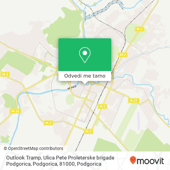 Outlook Tramp, Ulica Pete Proleterske brigade Podgorica, Podgorica, 81000 mapa
