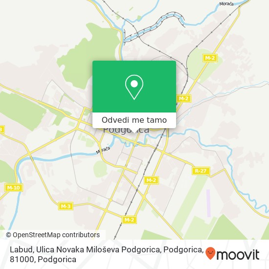 Labud, Ulica Novaka Miloševa Podgorica, Podgorica, 81000 mapa