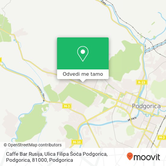 Caffe Bar Rusija, Ulica Filipa Šoća Podgorica, Podgorica, 81000 mapa