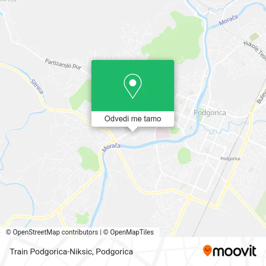 Train Podgorica-Niksic mapa