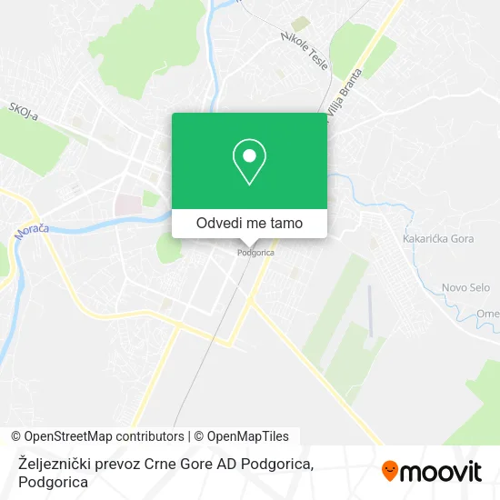 Željeznički prevoz Crne Gore AD Podgorica mapa