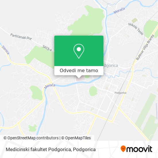 Medicinski fakultet Podgorica mapa