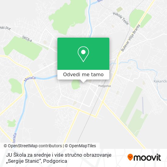 JU Škola za srednje i više stručno obrazovanje „Sergije Stanić“ mapa