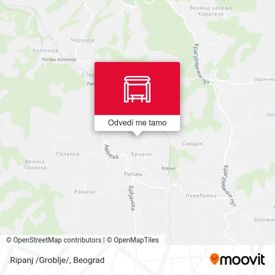 Ripanj /Groblje/ mapa