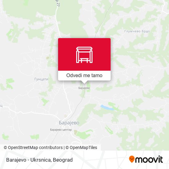 Barajevo - Ukrsnica mapa