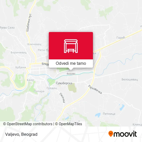 Valjevo mapa