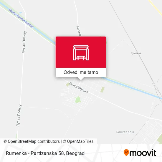 Rumenka - Partizanska 58 mapa