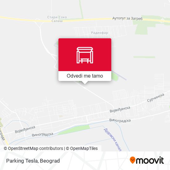 Parking Tesla mapa