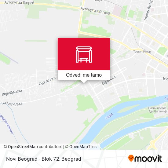 Novi Beograd - Blok 72 mapa