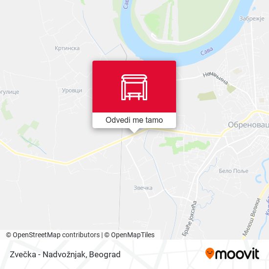 Zvečka - Nadvožnjak mapa